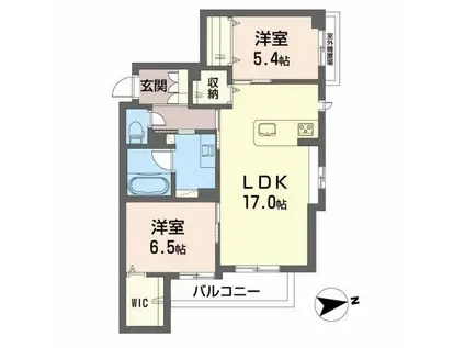 セ・メルヴェイユ(2LDK/2階)の間取り写真