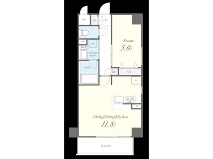 SOLE CEDAR 西大寺(1LDK/5階)の間取り写真
