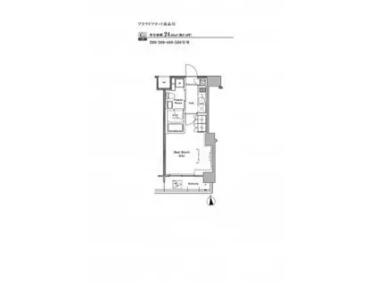 プラウドフラット南品川(1K/5階)の間取り写真
