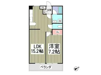 ファーストヒルズI(1LDK/3階)の間取り写真