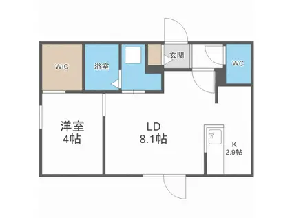 LIVEASE N33 リヴィースN33(1LDK/4階)の間取り写真