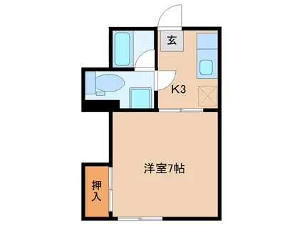 コーポK(1K/2階)の間取り写真