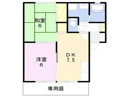 コンフォーシティII(2DK/1階)の間取り写真