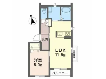 シャーメゾン安栄(1LDK/3階)の間取り写真