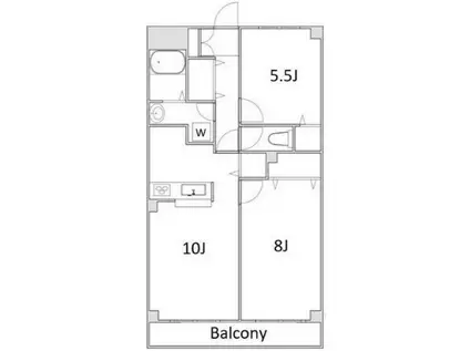 グレースコート鶴ケ島(2LDK/2階)の間取り写真