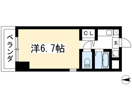 ゴールドクレスト(1K/2階)の間取り写真