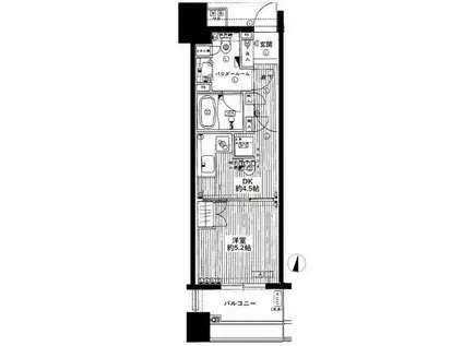 藤和シティホームズ恵比寿(1DK/3階)の間取り写真
