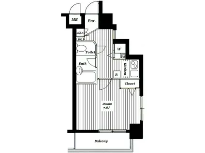 ガラ・ステージ目黒(1K/11階)の間取り写真