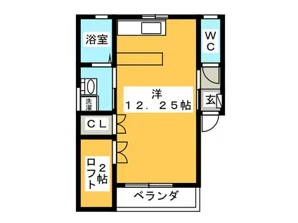 アプリコットハウスIII(ワンルーム/1階)の間取り写真