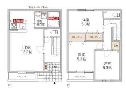 アベリア(3LDK/1階)の間取り写真