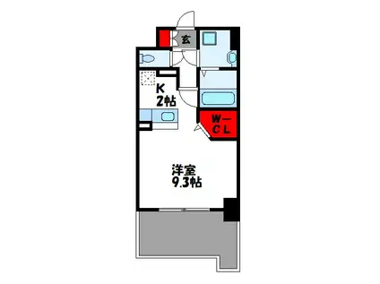 ビリーヴルーム(1K/3階)の間取り写真