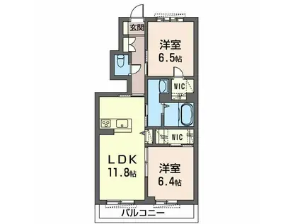 セレッソ(2LDK/1階)の間取り写真