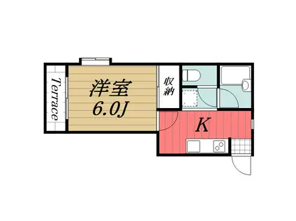 コーポいなり(1K/1階)の間取り写真