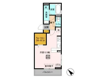 シュエット(ワンルーム/3階)の間取り写真