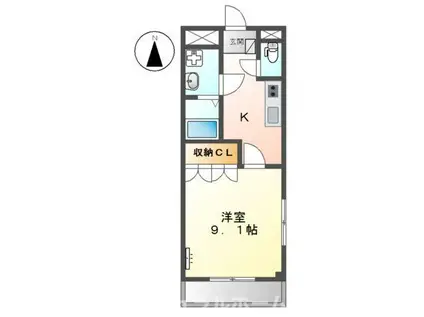 サンコート桜(1K/1階)の間取り写真