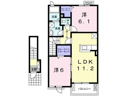 ピュアライヴIX(2LDK/2階)の間取り写真
