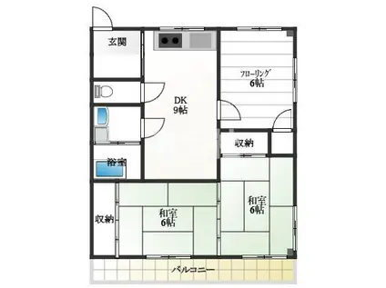 杉山マンション(3DK/2階)の間取り写真