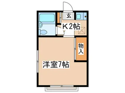 ルック西生田C(1K/2階)の間取り写真