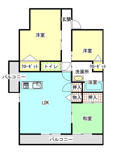 アイビーステイツ(3LDK/3階)の間取り写真