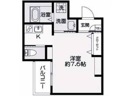 明石エヌエムスワサントユイット(1K/3階)の間取り写真