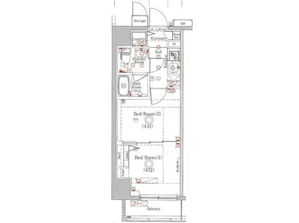 ラフィスタ川崎VI(2K/6階)の間取り写真