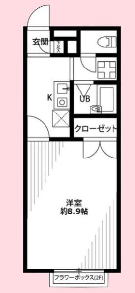 アムールAK(1K/2階)の間取り写真