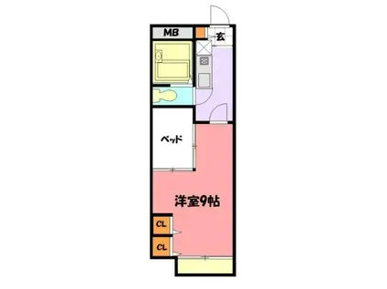 INTERISTA(1K/1階)の間取り写真