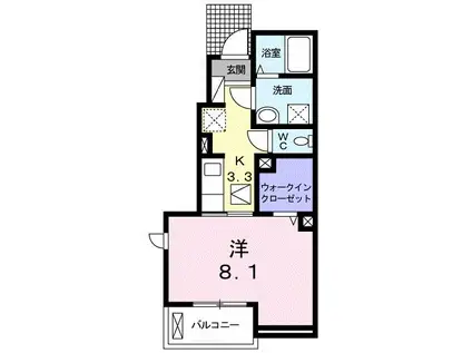 ブレイブA・B・C(1K/1階)の間取り写真