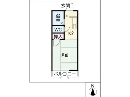 第一ルミネス(1K/2階)の間取り写真