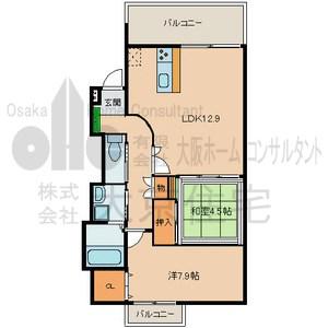 フォレスト南植松(2LDK/1階)の間取り写真