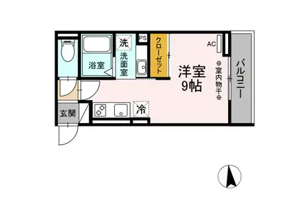 D-HILLS佐藤(ワンルーム/2階)の間取り写真