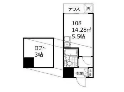インベスト西中延(ワンルーム/1階)の間取り写真