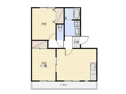 グランドクルー(2LDK/2階)の間取り写真