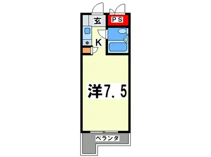 ライオンズマンション関内第3(1K/7階)の間取り写真