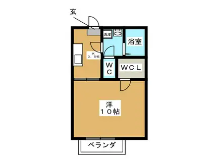 シーハイツ久里浜(1K/2階)の間取り写真