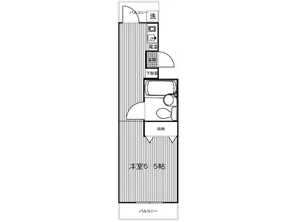 メゾンイマムラ(1K/2階)の間取り写真