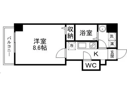 STUDIO原町(1K/4階)の間取り写真