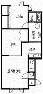 チェリー1・2(2LDK/1階)の間取り写真