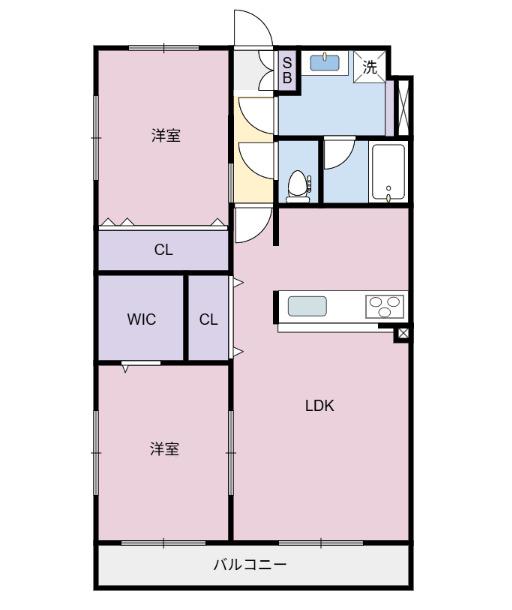 ガーデンヒルズ城南X(2LDK/3階)の間取り写真