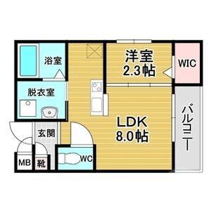 リアコート千里丘Iノース(1LDK/3階)の間取り写真
