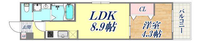 ALEGRIA垂水(1LDK/1階)の間取り写真