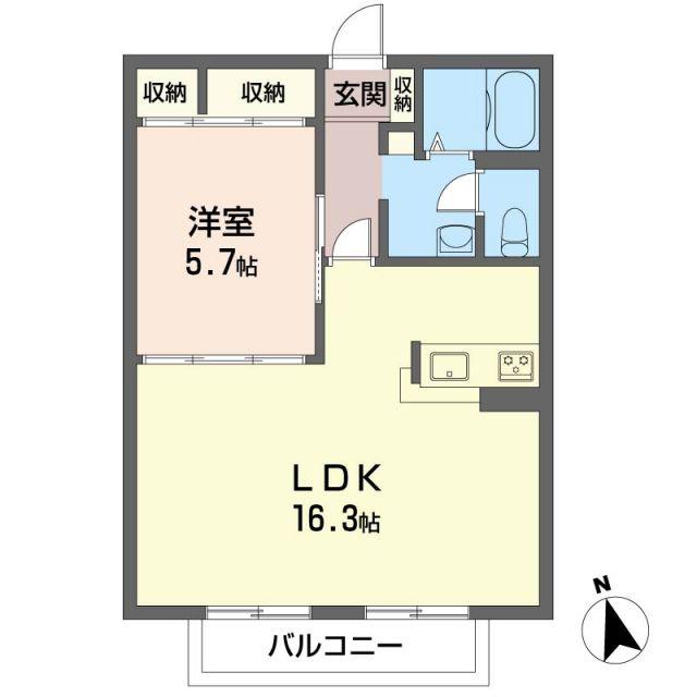 東武佐野線 佐野市駅 徒歩19分 2階建 築24年(1LDK/2階)の間取り写真