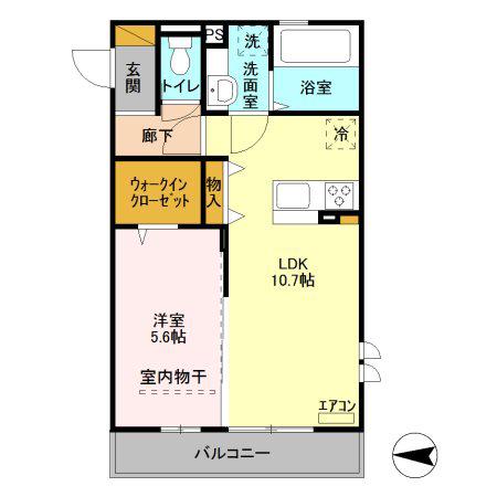 OTTS HIRO III A(1LDK/1階)の間取り写真