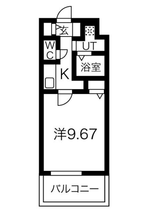 NONAMI RISE(1K/7階)の間取り写真