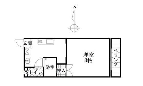 ブライトライツ高島(1K/4階)の間取り写真
