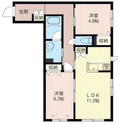 オハナテラス成増(2LDK/2階)の間取り写真