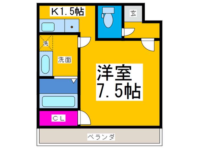 中谷ビル(1K/6階)の間取り写真