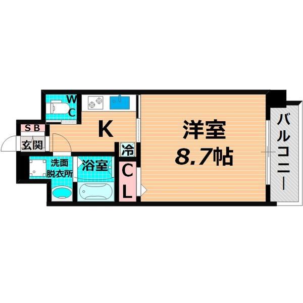 フォレストグレイス城東中央II(1K/2階)の間取り写真