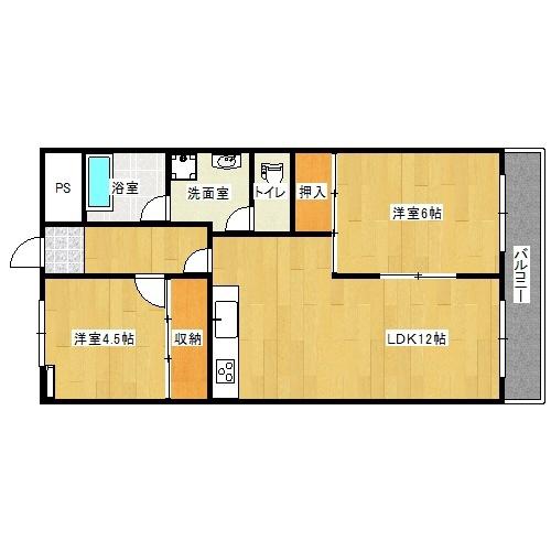 苔口マンション(3DK/3階)の間取り写真