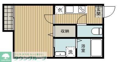 ヴィラート上福岡(1K/1階)の間取り写真